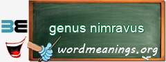 WordMeaning blackboard for genus nimravus